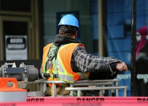 contruction worker wearing personal protective equipment